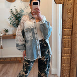 Denim Vintage Lace Jacket