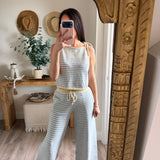 Blue/Lemon Striped Set - Top