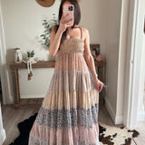 Floral Print Tiered Maxi Dress