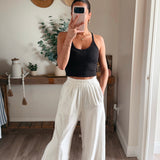 Linen Wide Leg Easy Pants