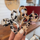 Jumbo Animal Leopard Print Bow Hair Claw Clips