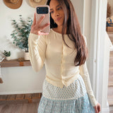 Vanilla Rowan Button Top