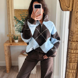 Uptown Muse Argyle Half Zip