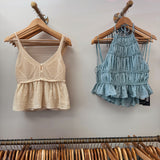 Blue Polka Dot Halter Top