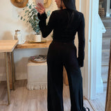 Black Scallop Lace Trim Set
