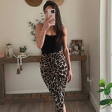 Leopard Ruched Front Skirt