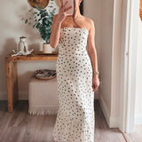 Aria Polka Dot Strapless Maxi Dress