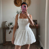3D Lace Bubble Mini Dress