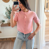 Soft Pink Leia Short Sleeve Knit Top
