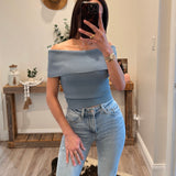 Dusty Blue Veena Top