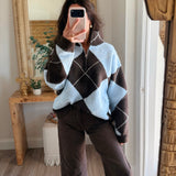 Uptown Muse Argyle Half Zip