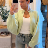 Lime Dropped Shoulder Cardigan