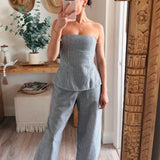 Nadia Navy Striped Trousers