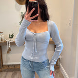 Blue Contemporary Detail Top