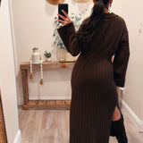 Fudge Sweater Maxi Tie Dress