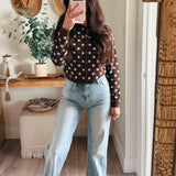 Callie Polka Dot Cropped Cardigan