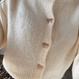 Cream Ribbon Button Down Sweater