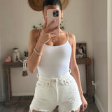 White Basic Seamless Bodysuit