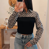 Black Mixed Media Top