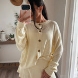 Pastel Yellow Button Sweater