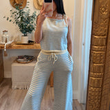 Blue/Lemon Striped Set - Top