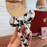 Jumbo Animal Leopard Print Bow Hair Claw Clips