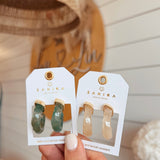 Sahira A3 Kaia Hoops - Beige / Green