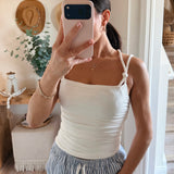 Ruched Rope Tie Halter