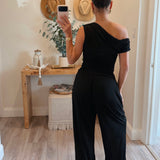 Ruched One Shoulder Top and Balloon Pants Set
