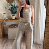 Fiona Mixed Gingham Straight Pants