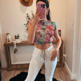 Watercolor Floral Crop Top