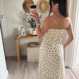Aria Polka Dot Strapless Maxi Dress