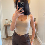 Brown Linen Shorts