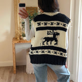 Denver Chunky Vest - Navy/Cream