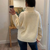 Kanna Cream Mock Neck Zip Up