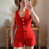 Ruby Red Vest Set