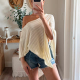 Lilia Asymmetrical Knit Poncho Top
