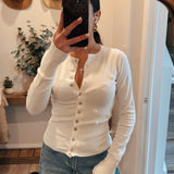 Ivory Flower Point Knit Sweater