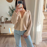 Oatmeal Color Block Cardigan