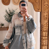 Denim Vintage Lace Jacket