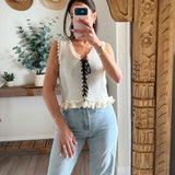 Darla Lace Up Ruffle Top