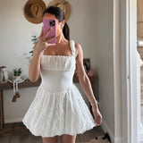 3D Lace Bubble Mini Dress