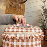 Glam & Go Quilted Cosmetic Bag-Maple Gingham