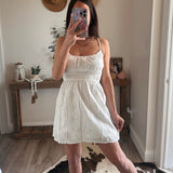 Embroidered White Mini Dress