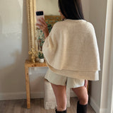American Girl Knit Cape - Ecru