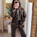 Linette Chocolate Paisley Shawl Cardigan