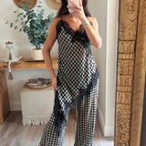 Gingham Lace Trim Set