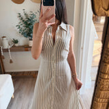 Carly Striped Maxi Shirt Dress