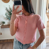 Soft Pink Leia Short Sleeve Knit Top