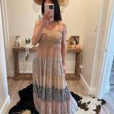 Floral Print Tiered Maxi Dress